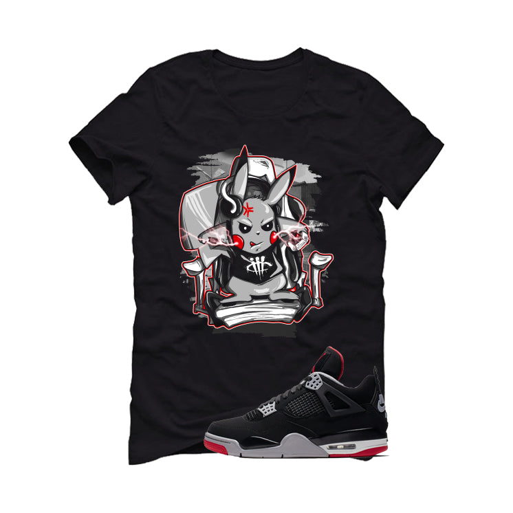 Air Jordan 4 Bred Matching T-Shirt Black (Mad Gamer) product image 2