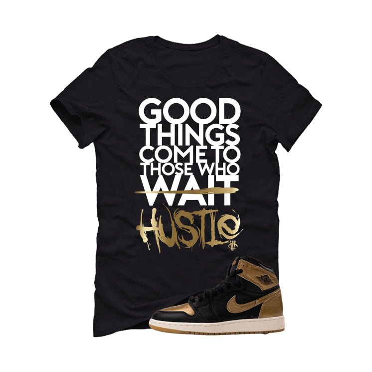 Air Jordan 1 High OG Metallic Gold Black T-Shirt (Good product image 2