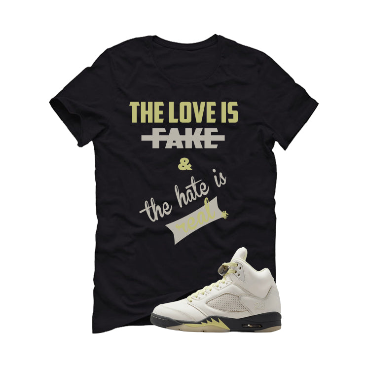 Air Jordan 5 WMNS Luminous Green Black T-Shirt (Love Is product image 2