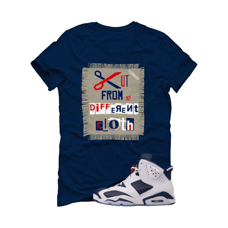 Air Jordan 6 Olympic Navy Blue T-Shirt (Cut from a product image 2