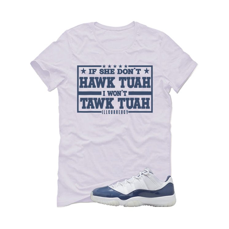 Air Jordan 11 Low Diffused Blue White T-Shirt (Hawk Tuah) product image 2