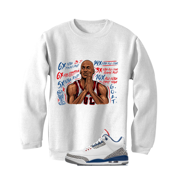 Air Jordan 3 True Blue Matching T-Shirt White (MJ MVP product image 4