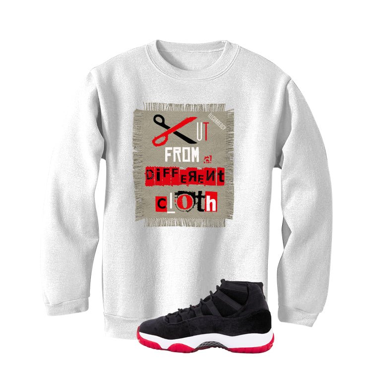 Air Jordan 11 Bred Velvet White T-Shirt (Cut from a product image 4