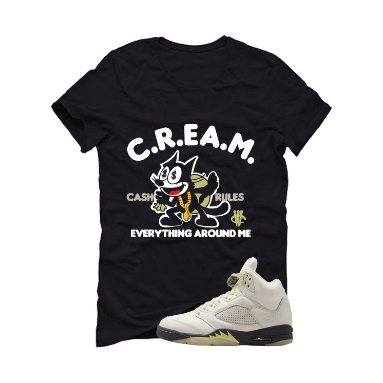 Air Jordan 5 WMNS Luminous Green Black T-Shirt (Cream) product image 2