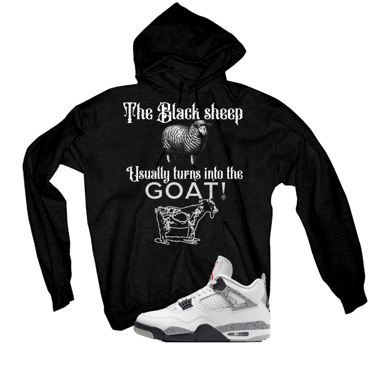 Air Jordan 4 White Cement Black T-Shirt (the sheep usually product image 3