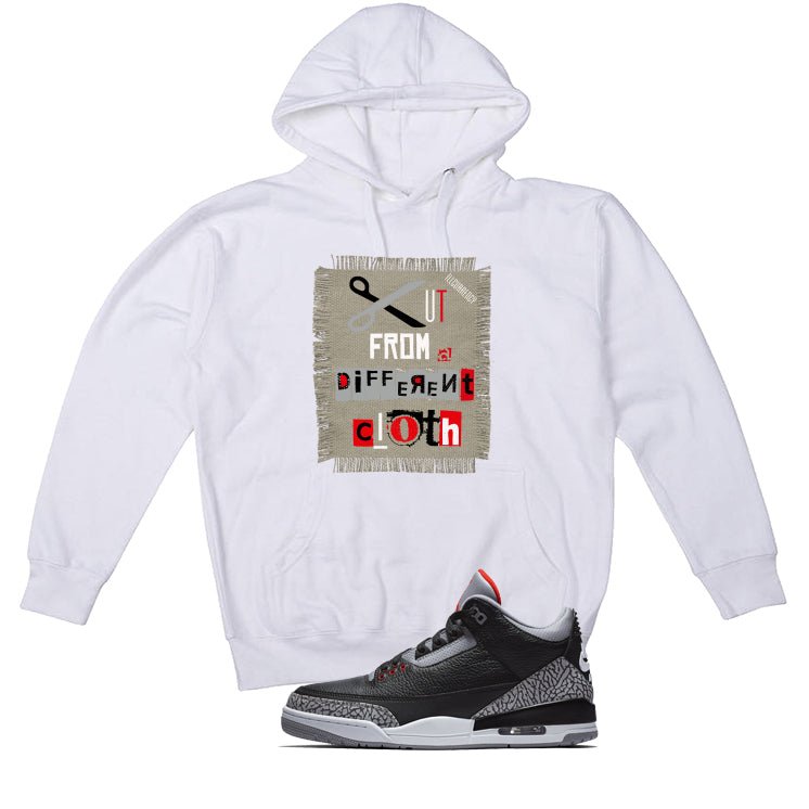 Air Jordan 3 Black Cement White T-Shirt (Cut from a product image 3