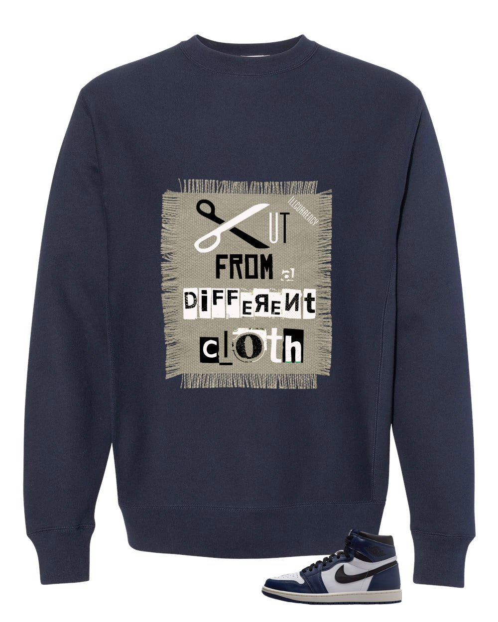 Air Jordan 1 High OG Midnight Navy Blue T-Shirt (Cut from a product image 4