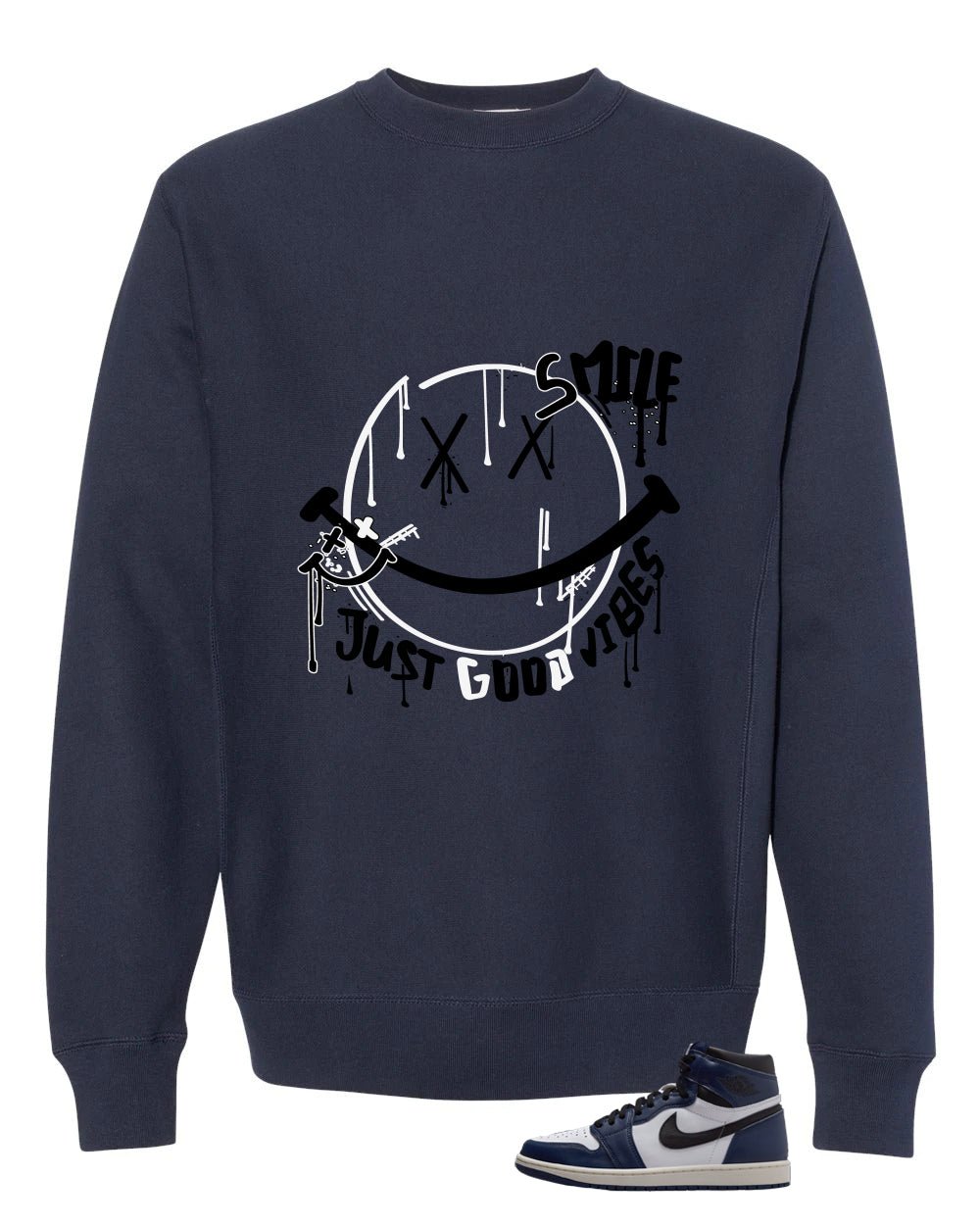 Air Jordan 1 High OG Midnight Navy Blue T-Shirt (Smile) product image 4