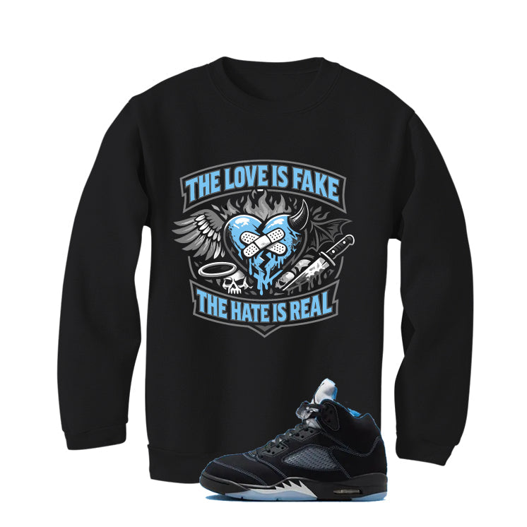 Air Jordan 5 Black/University Blue Matching T-Shirt Black product image 4