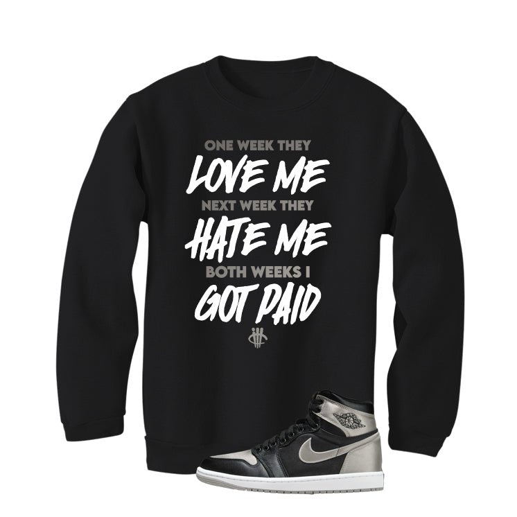 Air Jordan 1 High OG WMNS Satin Shadow Black T-Shirt product image 3