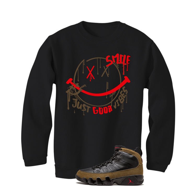 Air Jordan 9 Olive Black T-Shirt (Smile)| illcurrency product image 4