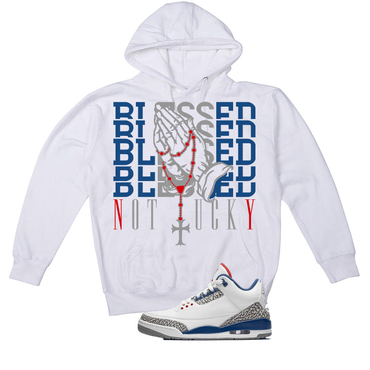 Air Jordan 3 True Blue Matching T-Shirt White (Blessed not product image 3