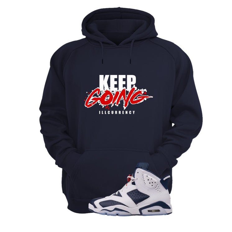 Air Jordan 6 Olympic Navy Blue T-Shirt (keep Going) product image 3