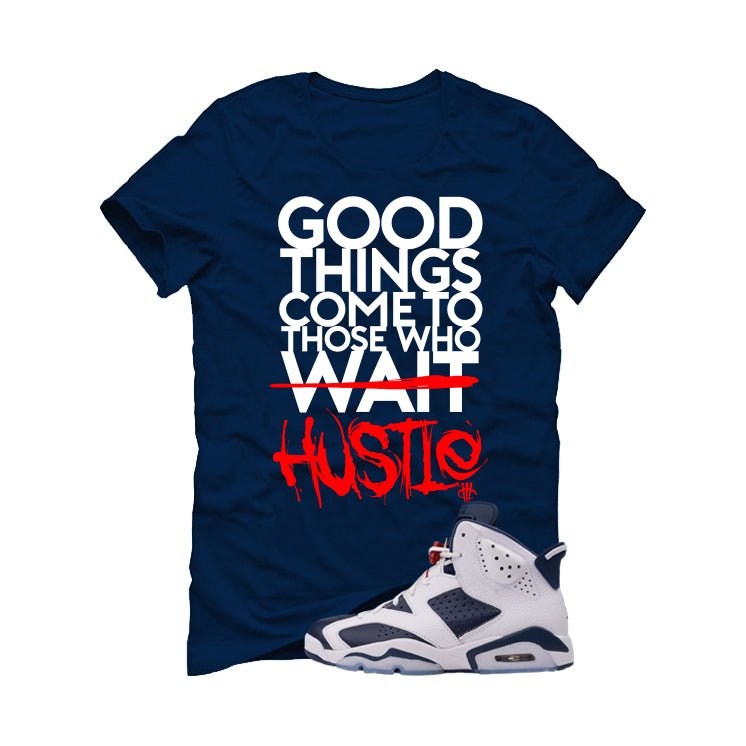 Air Jordan 6 Olympic | illcrrency Navy Blue T-Shirt (Good product image 2