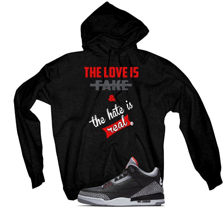 Air Jordan 3 Black Cement T-Shirt (Love is Fake) product image 3
