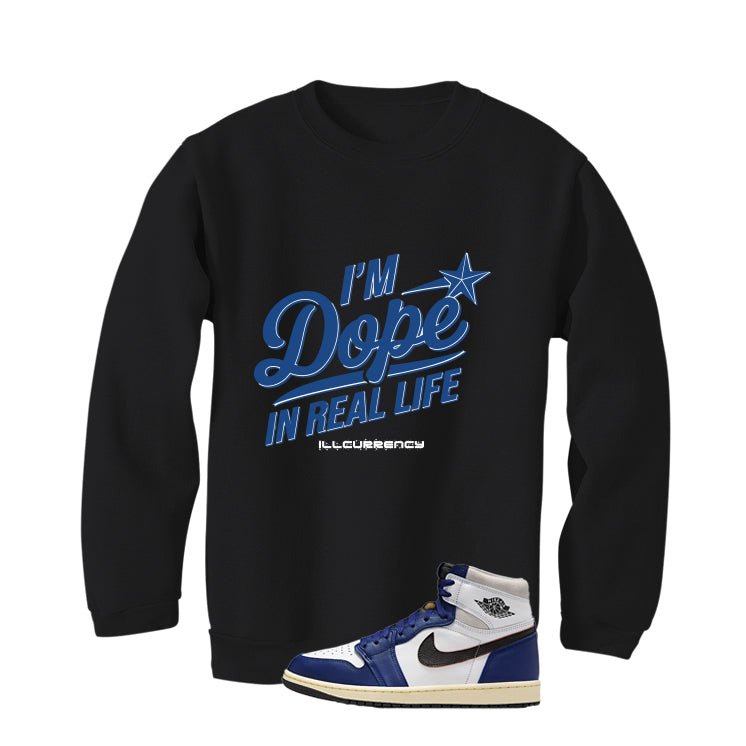 Air Jordan 1 Rare Deep Royal Blue Black T-Shirt (DOPE) product image 4