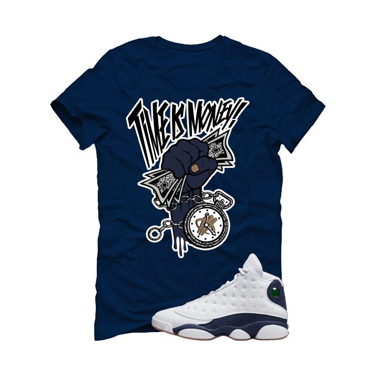 Air Jordan 13 Midnight Navy Blue T-Shirt (Time Is Money) product image 2