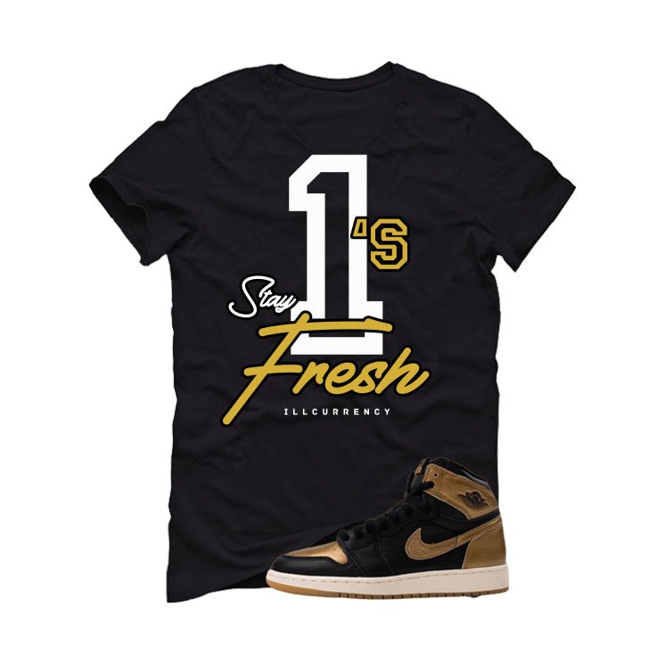Air Jordan 1 High OG Metallic Gold Black T-Shirt (Stay product image 2