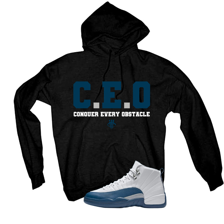 Air Jordan 12 French Blue Black T-Shirt (Ceo)| illcurrency product image 3