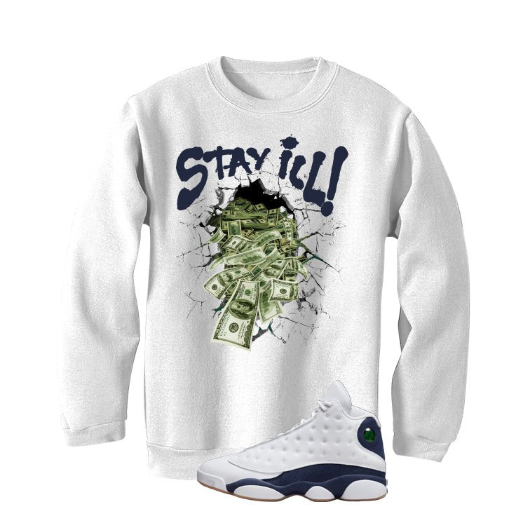 Air Jordan 13 Midnight Navy White T-Shirt (Stay ill) product image 4