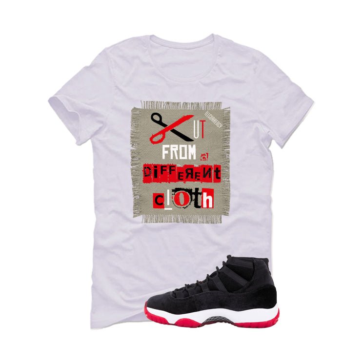Air Jordan 11 Bred Velvet White T-Shirt (Cut from a product image 2