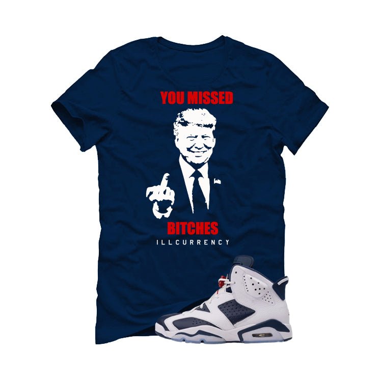 Air Jordan 6 Olympic Navy Blue T-Shirt 6 illcurrency product image 2