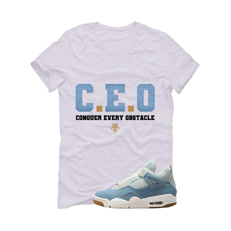 Air Jordan 4 Denim Worn Blue White T-Shirt (Ceo) product image 2