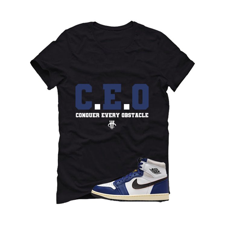 Air Jordan 1 Rare Deep Royal Blue Black T-Shirt (CEO) product image 2
