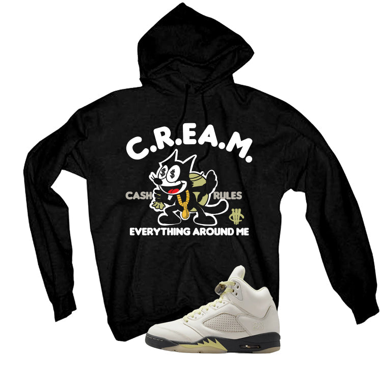 Air Jordan 5 WMNS Luminous Green Black T-Shirt (Cream) product image 3