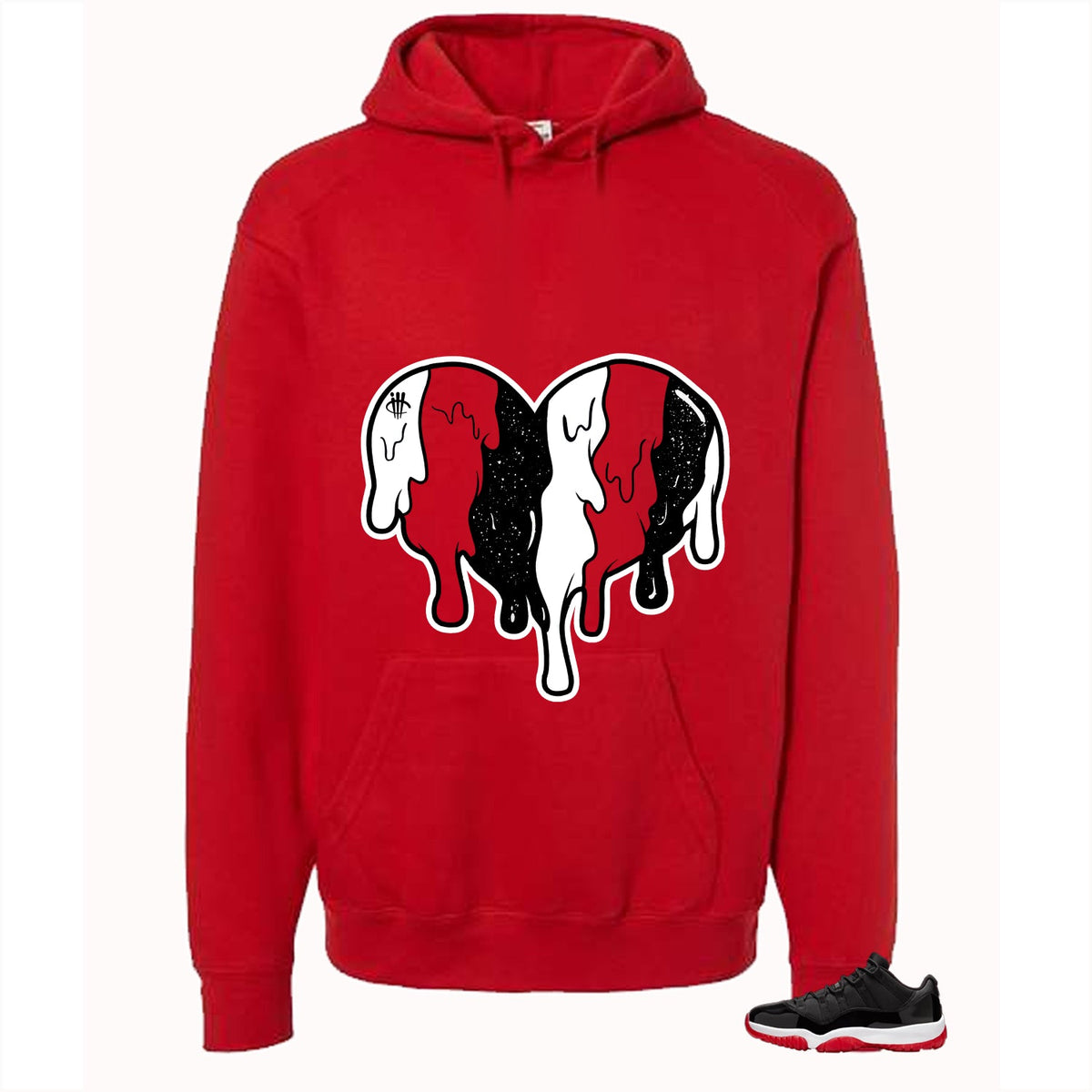 Air Jordan 11 Low Bred Red T-Shirt (Heart)| illcurrency product image 3