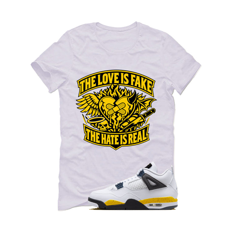 Air Jordan 4 Tour Yellow Matching T-Shirt The Love is fake product image 2