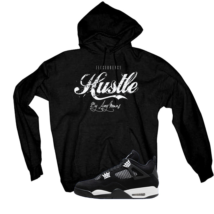 Air Jordan 4 White Thunder Black T-Shirt (Hustle By Any product image 3