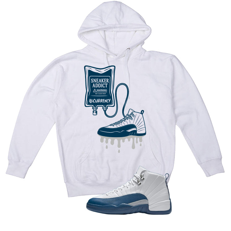 Air Jordan 12 French Blue White T-Shirt (Sneaker Addict)| illcurrency