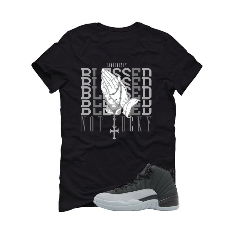Air Jordan 12 Black/Wolf Grey Black T-Shirt (Blessed not product image 2