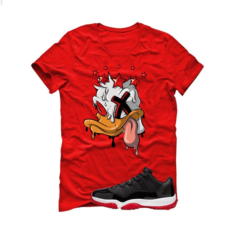 Air Jordan 11 Low Bred Red T-Shirt (Ducked)| illcurrency product image 2