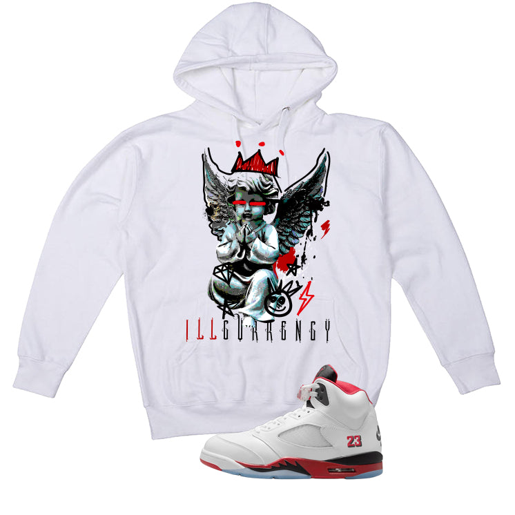Air Jordan 5 Fire Red Black Tongue White T-Shirt (Graffiti product image 3