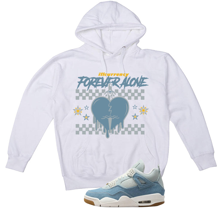 Air Jordan 4 Denim Worn Blue White T-Shirt (Forever Alone) product image 3