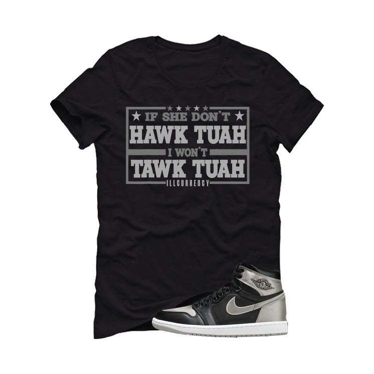 Air Jordan 1 High OG WMNS Satin Shadow Black T-Shirt (Hawk product image 2
