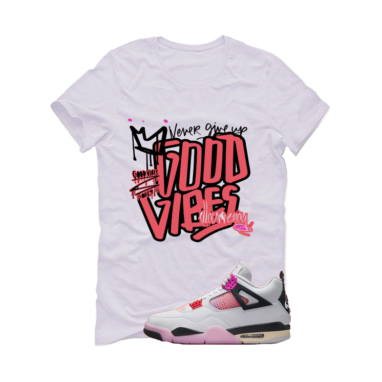 Air Jordan 4 Comic Matching T-Shirt White (Good Vibes) product image 2