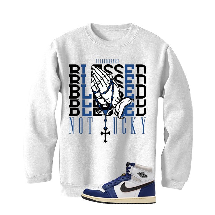 Air Jordan 1 Rare Deep Royal Blue White T-Shirt (Blessed product image 4