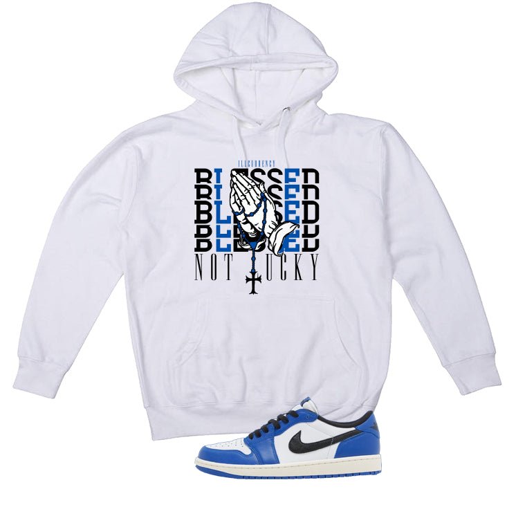 Air Jordan 1 Low OG Game Royal White T-Shirt (Blessed not product image 3