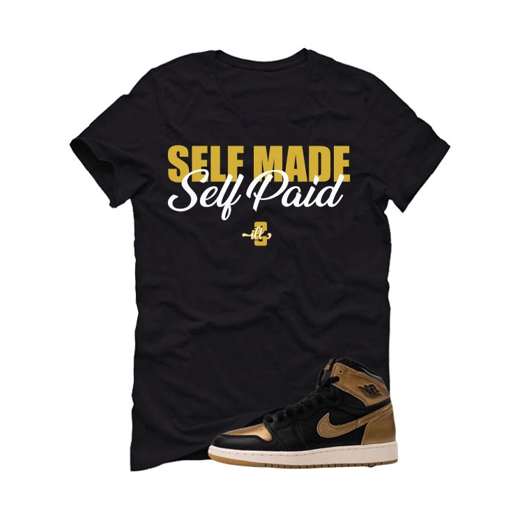 Air Jordan 1 High OG Metallic Gold Black T-Shirt (Self Made product image 2