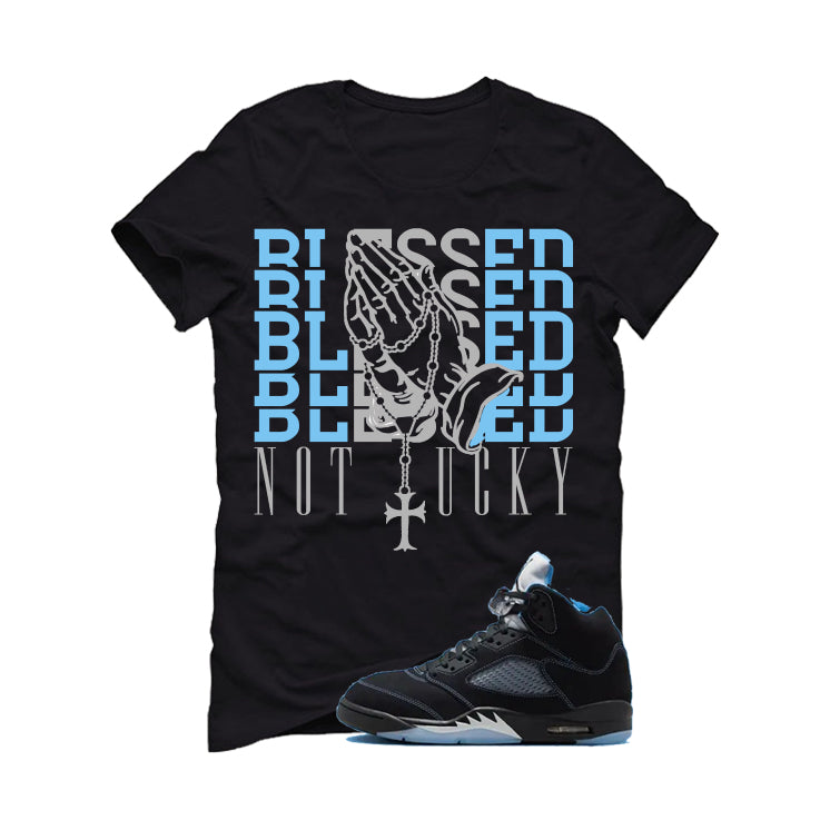 Air Jordan 5 Black/University Blue Matching T-Shirt Black product image 2
