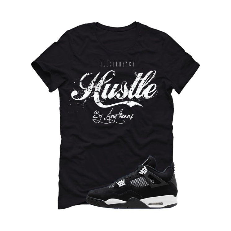 Air Jordan 4 White Thunder Black T-Shirt (Hustle By Any product image 2