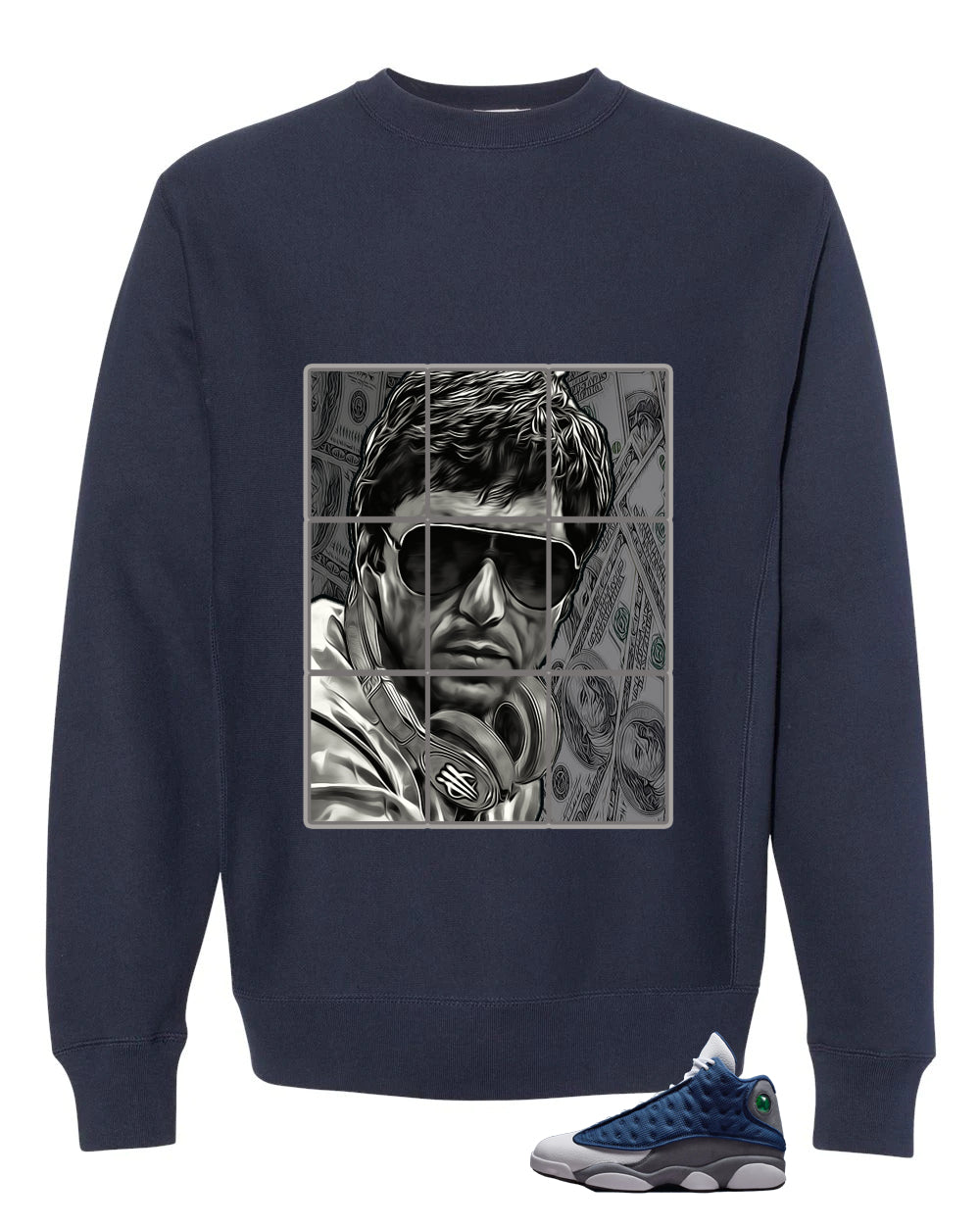 Air Jordan 13 Flint Navy Blue T-Shirt (Pacino)| illcurrency product image 4