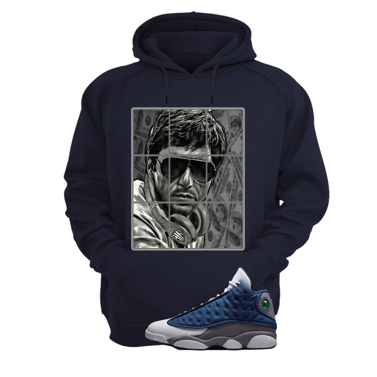 Air Jordan 13 Flint Navy Blue T-Shirt (Pacino)| illcurrency product image 3