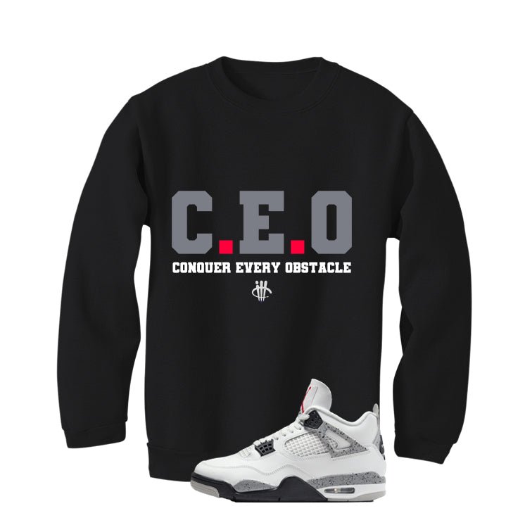 Air Jordan 4 White Cement Black T-Shirt (CEO)| illcurrency product image 4