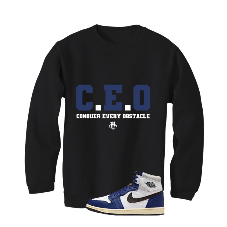 Air Jordan 1 Rare Deep Royal Blue Black T-Shirt (CEO) product image 4