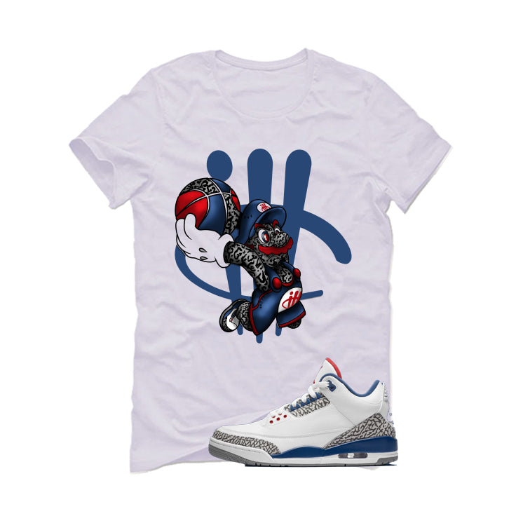Air Jordan 3 True Blue Matching T-Shirt White (Mario Ball) product image 2