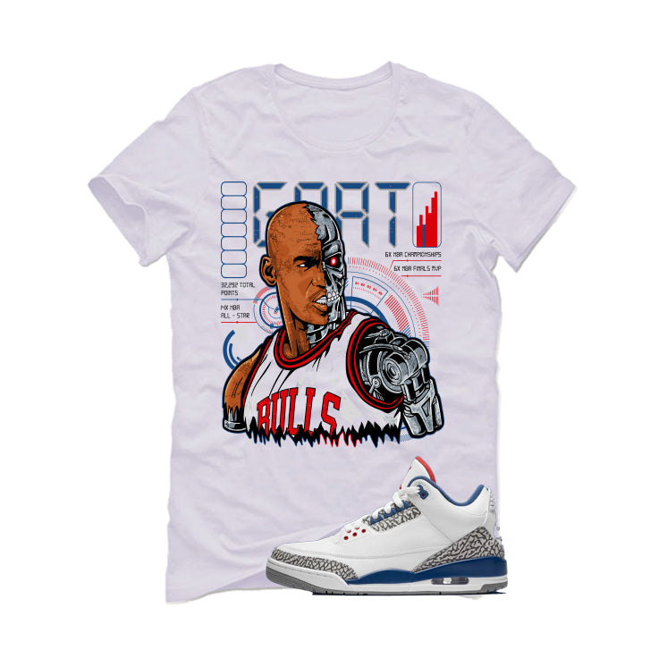 Air Jordan 3 True Blue Matching T-Shirt White (Goat MJ product image 2